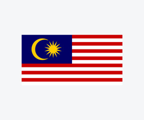 Malaysia flag. Official flag of Malaysia vector design and illustration.

