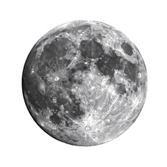 moon isolated on white background, representing space, astronomy, and celestial beauty in retro pop art style