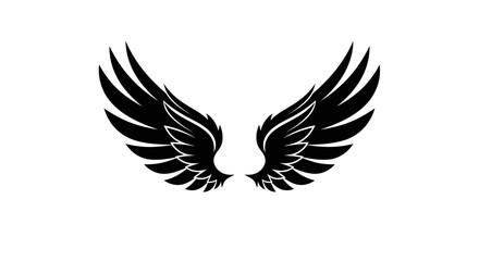 Black Angel Wings Symbol – Stylish Wing Tattoo & Icon Design