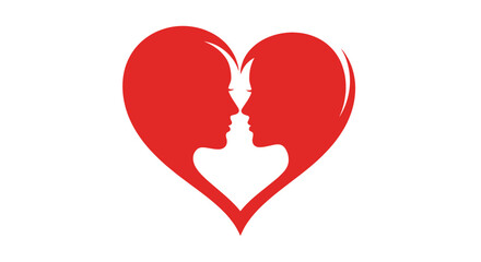 Couple in Heart Silhouette – Romantic Love Relationship Symbol