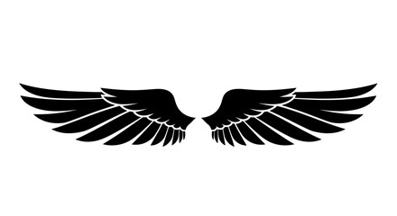 Black Angel Wings Symbol – Stylish Wing Tattoo & Icon Design
