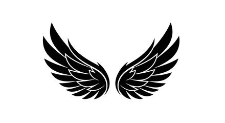 Black Angel Wings Symbol – Stylish Wing Tattoo & Icon Design