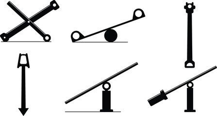 Lever vector illustration, simple machine, mechanical tool, physics concept, engineering element, balance beam, fulcrum design, industrial icon, force diagram, educational graphic
