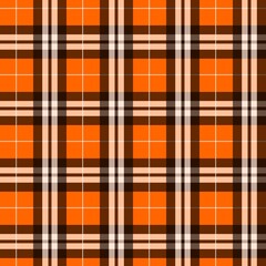 Orange Plaid Seamless Pattern Background