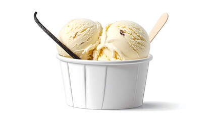 Vanilla Ice Cream Scoops in a Cup.