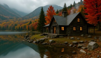 autumn landscape in the mountains