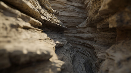 Eroded rock layers create a textured landscape, revealing the earth's history and geological processes in a close-up, natural setting.
