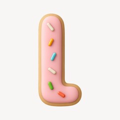Colorful donut letter L.