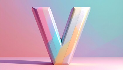 Colorful Pastel Letter V Design.