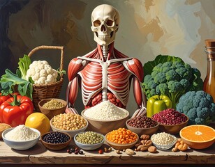 Balanced Diet and Human Anatomy.