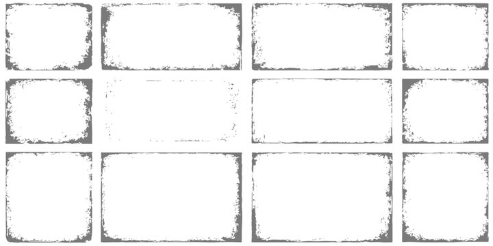 A vintage ornate frame vector illustration set with retro black borders and blank paper background template design