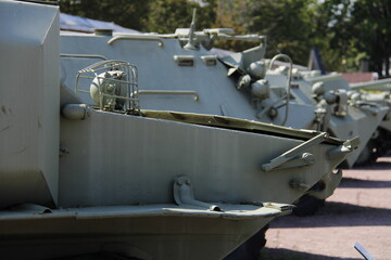 Soviet armored personnel carriers in the park