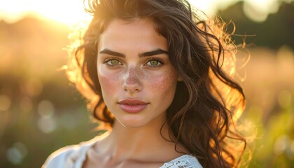 Beautiful Woman Outdoors Portrait.