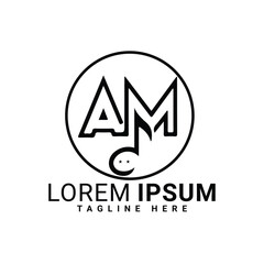09.eps a.m . music vector logo design 