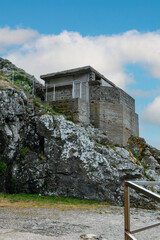 view of the building erected on the slope of a hill