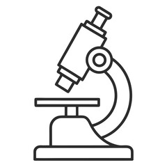 Line Art of Microscope on white background