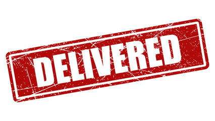Delivered red stamp