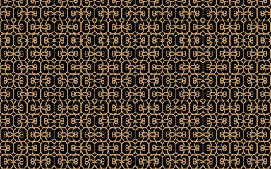 Abstract geometric seamless pattern in Arabesque style. Vector ornamental lines texture, elegant
 floral lattice, mesh. Traditional luxury background.