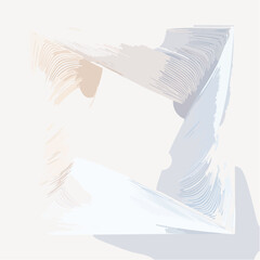 Contemporary abstract digital painting featuring soft, sweeping lines in muted pastel colors, forming a dynamic and elegant geometric composition
