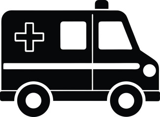 Ambulance Vector: Emergency Medical Service Vehicle, Hospital Transport for Patients, Life-Saving Healthcare with Fast Response Time