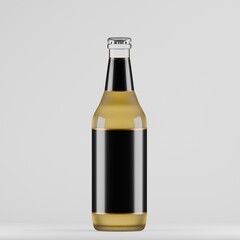 Realistic Clear Beer Bottle Mockup