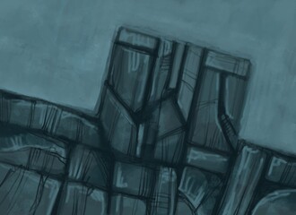 Abstract image for printing. Picture for modern interiors. The picture is painted by hand on a tablet. © neurostructure