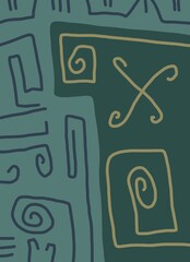 Minimal abstract image for printing. Picture for modern interiors. The picture is painted by hand on a tablet.