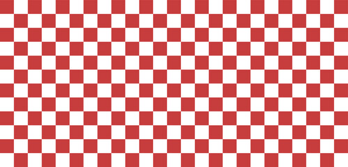 Fototapeta premium red and white checkered background . Chess board Background, Red and white checkered, Red and white decoration, checkered tiles, Surface Template