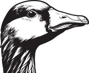 shallow-focus-head-greylag-goose-anser-anser-blurred-background vector line art