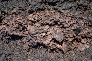Fissure Vent. Spatter Vents, spatter cones.Lava Flows and spatter deposits of July 19 to 22, 1974. Chain of Craters Road. Hawaiʻi Volcanoes National Park.