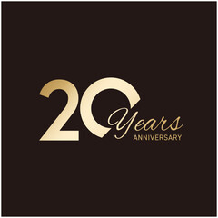 20周年記念ロゴ｜ゴールドグラデーションのエレガントデザイン