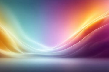 Obraz premium Colorful abstract waves create a serene landscape with gradients of light in calming hues