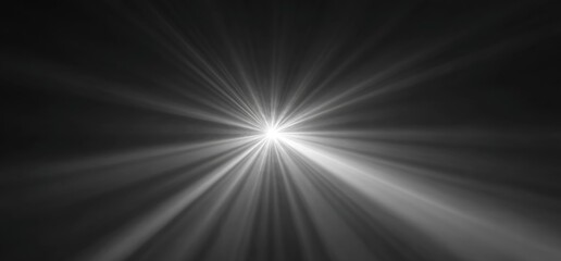 Bright light beams radiate from a central point