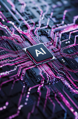 Artificial Intelligence AI Processor on Circuit Board