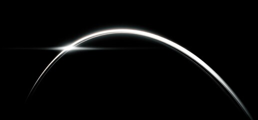 Bright curve contrasts sharply with black