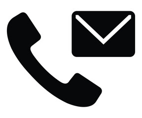 Email and Phone Alert Notification Icons Set – Security Warning, Spam Call, and Important Message Glyph Vector Illustration