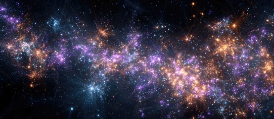 Fototapeta premium Colorful cosmic scene of stars and galaxies