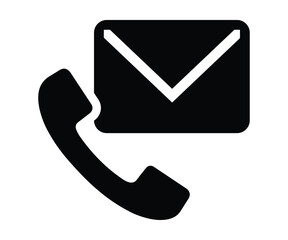 Email and Phone Alert Notification Icons Set – Security Warning, Spam Call, and Important Message Glyph Vector Illustration