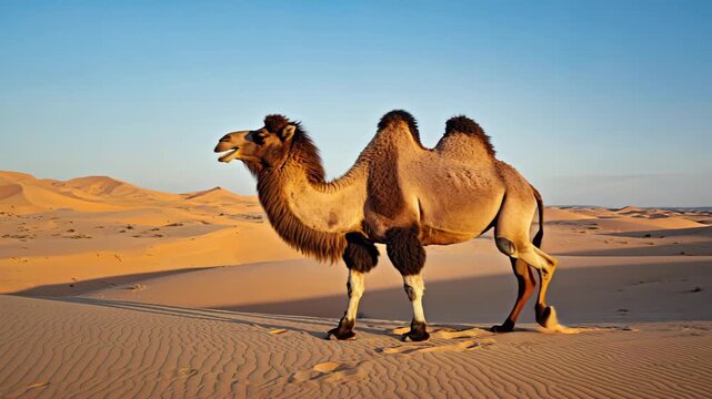 Kamel in der W&uuml;ste &ndash; majest&auml;tisches W&uuml;stentier in hei&szlig;er Sandlandschaft