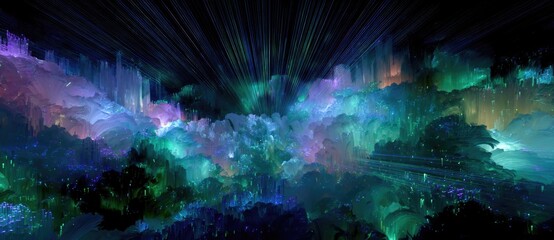 Vivid digital world with deep colors