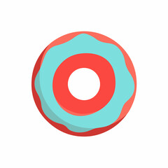 Minimalist Bold Donut Flat Icon Design