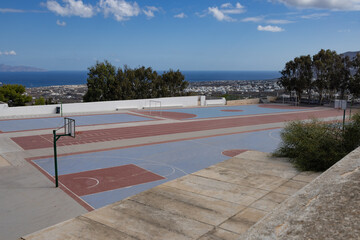 Outdoor Multi-Sport Court with Stunning Sea and Town View in Santorini, Greece 04 October 2025
