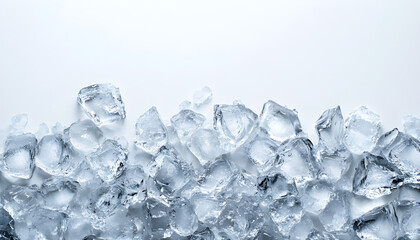 Pieces of crushed ice as background, top view