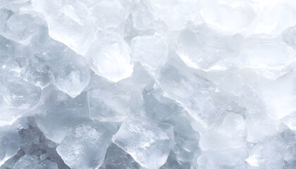 Fototapeta premium Pieces of crushed ice as background, top view