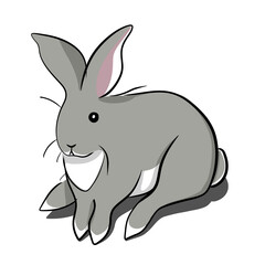 Cute Hand-Drawn Bunny Eating Houseplant
Clipart