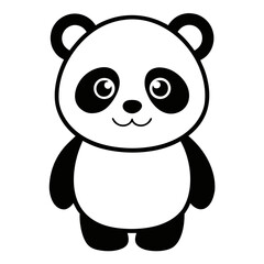 Fototapeta premium Cute panda dancing simple shape with white background vector illustration