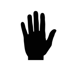 Obraz premium Open hand icon in black for identification or control interface