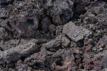Lava Trees and Tree Molds. Lava Flows and spatter deposits of July 19 to 22, 1974. Chain of Craters Road. Hawaiʻi Volcanoes National Park. 