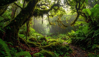 lush, vibrant, tropical, jungle, forest.