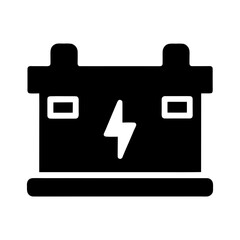 Car Battery Black Silhouette Vector Auto Part Icon